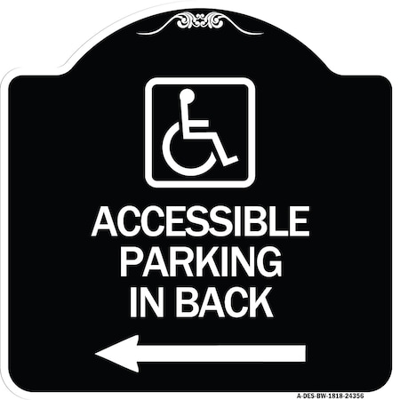 Accessible Parking On Left Arrow With Graphic Heavy-Gauge Aluminum Architectural Sign